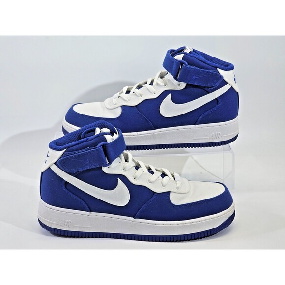 ALK Men's 10.5 Nike Air Force 1 High Royal Blue Inverse Full Canvas Sneakers EUC - Picture 3 of 10